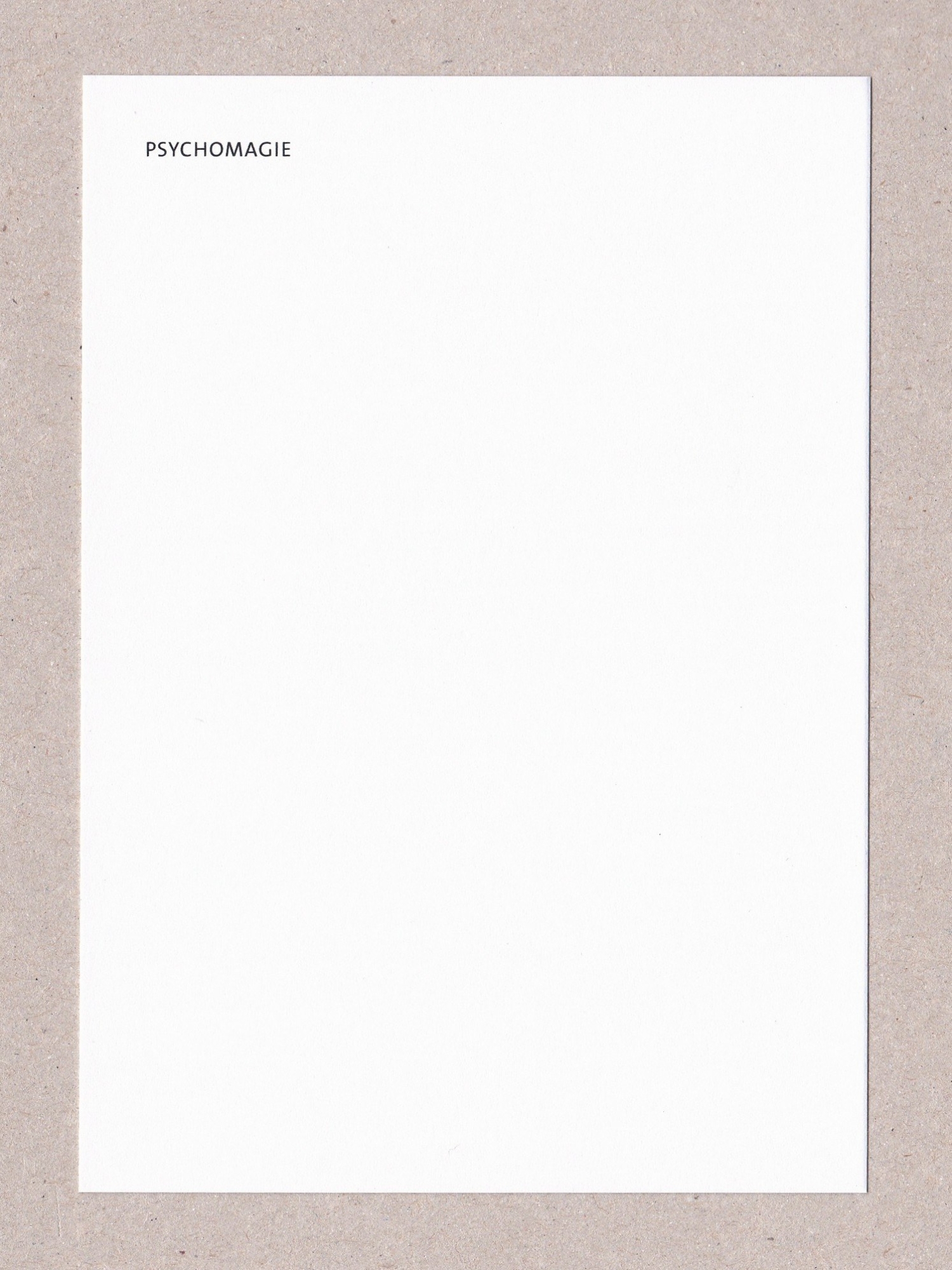 PSYCHOMAGIE Paul Goede conceptcard