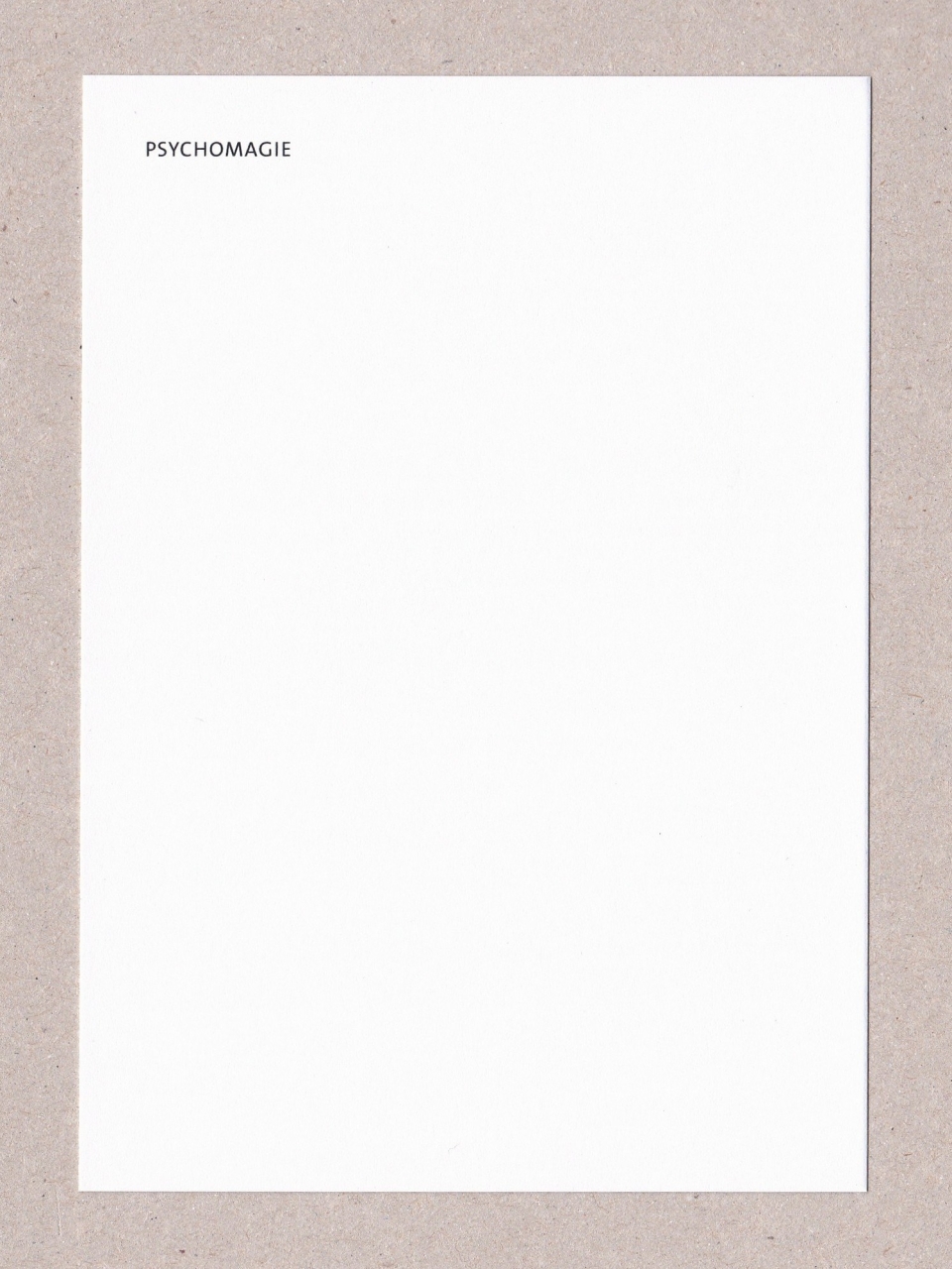 PSYCHOMAGIE Paul Goede conceptcard